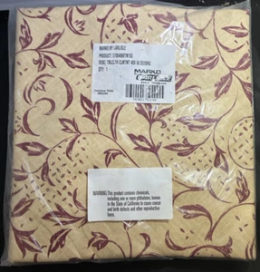 Marko Carlisle 40 X 60 INCH Rest Vinyl Tablecloth BEIGE BURGANDY NEW WITH TAGS - Picture 1 of 2