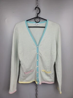 Allude Andrea Karg 羊绒薄荷纽扣开衫毛衣女式 M 码 — 第 1/4 张图片