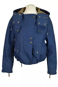 ZARA Basic Blue Windbreaker Jacket size Eur S Womens Crop Full Zip Outdoors - Picture 1 of 7