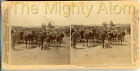 No 23 ANTIQUE STEREOSCOPE PHOTO CARD 1902 BRITISH CANADA BOER WAR WAGONS TRANS'P