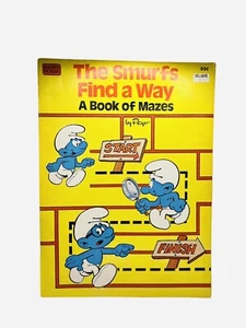 Libro Laberinto Los Pitufos De Colección Find a Way de Peyo Happy House Años 80 Niños Actividad Niños - Imagen 1 de 12