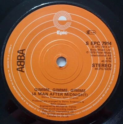 ABBA - GIMME GIMME GIMME (A MAN AFTER MIDNIGHT)            ORIGINAL UK 7'' vinyl - Image 1 of 4