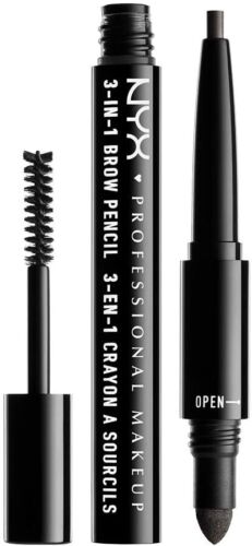NYX 3-In-1 Brow Pencil - Charcoal CRAYON A SOURCILS Brows lineup colour black