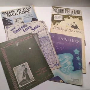 COLLECTION OF SIX HARD TO FIND SHEET MUSIC WITH LOVELY COVERS - Picture 1 of 1