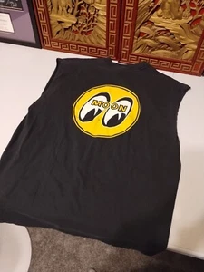 Vintage Moon Eyes Racing Size XL Sleeveless Black T-Shirt MOON EYES Hanes beefy - Picture 1 of 10