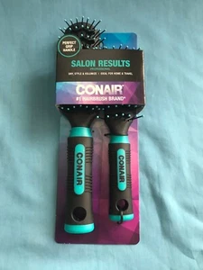 New 2-Pack of Conair Salon Results Black & Teal Green Vented Hairbrushes - Picture 1 of 6