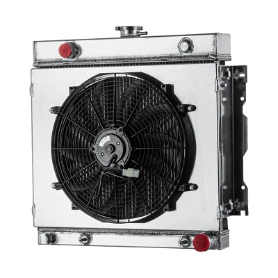 4 Rows Radiator+Shroud Fan Fit 1970-1979 Dodge D/W 100 150 200 300 Ramcharger V8 - Image 1 of 4