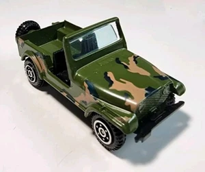 Vintage Yatming #1608 Green Camouflage Jeep CJ-7 1/64 Diecast/Plastic Military - Picture 1 of 10