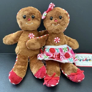 Douglas Cuddle Toys Plush Gingerbread Boy & Girl w/Tags 8" Christmas 2014 - Picture 1 of 16
