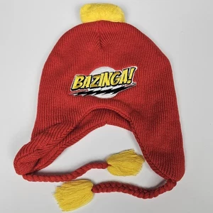 BAZINGA! The Big Bang Theory Wintermütze rot Strick Neu mit Etikett Einheitsgröße - Bild 1 von 2