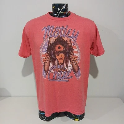 Vintage 90's Junk Food Motley Crue  T-Shirt Size XL Peach Pink Made In USA VGC - Image 1 of 4