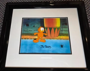 GARFIELD PRODUKTION CEL & ZEICHNUNG - SIGNIERT VON JIM DAVIS - GERAHMT MIT SIEGEL & COA - Bild 1 von 2