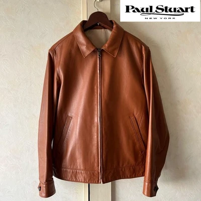 Paul Stuart Leather Jacket Men 48 L Sheep Leather Used - Image 1 of 4