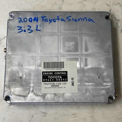 04 2004 Toyota Sienna 3.3L Motor Computador ECU OEM 89611-08093 - Imagem 1 de 3