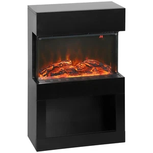 Elektrokamin Heizung regelbare Flamme Fernbedienung Thermostat Glasscheibe schwarz - Bild 1 von 12