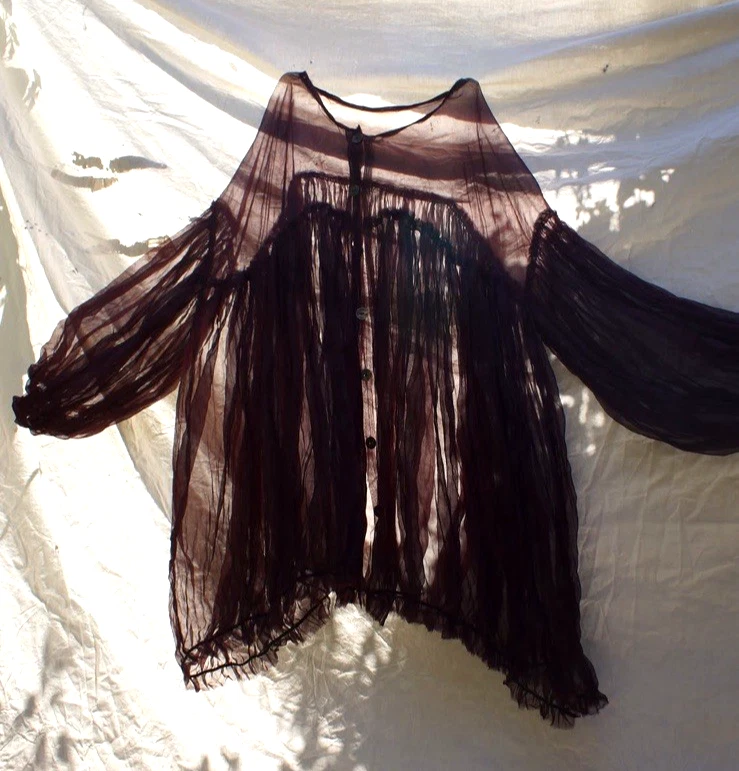 Calm Amongst The Chaos Silk Organza ‘L’Artiste’ Blouse one size Aubergine colour - Image 1 of 4