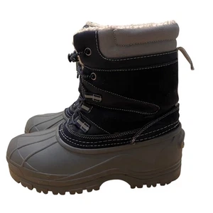 Lands End Youth Snow Boots Gray Blue Winter Cold Weather Size 7M - Picture 1 of 8