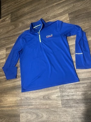 Polo Sport Ralph Lauren Hombre Performance Azul 1/4 Cremallera Pullover Talla Mediana  Foto 1 de 4