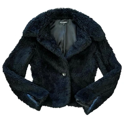 Chaqueta corta Betsey Johnson vintage de piel sintética negra de la década de 1990 - rara hecha en EE. UU. Foto 1 de 4