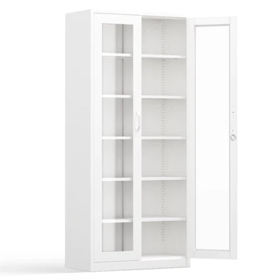 Vitrina Gabinete de curiosidades Estantería Gabinete de licor con puertas de vidrio para el hogar Foto 1 de 4