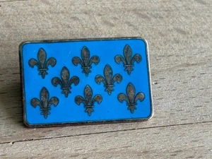 INSIGNE BROCHE FLEUR DE LYS ARMOIRIES   ENAMEL EGF POINÇONS AU DOS - Picture 1 of 2