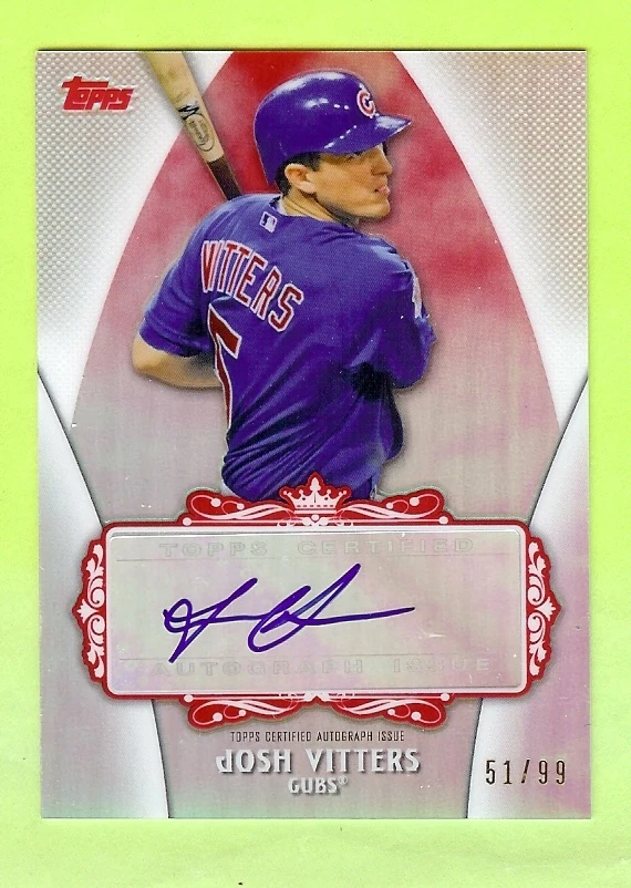 2013 TOPPS "RED PARALLEL" JOSH VITTERS REFRACTOR AUTO AUTOGRAPH #/99 - Image 1 of 1