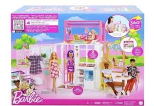 Barbie komplett möbliertes Close And Go Haus Klapphaus Geschenk Mädchen Spielzeug Geschenk - Bild 1 von 7