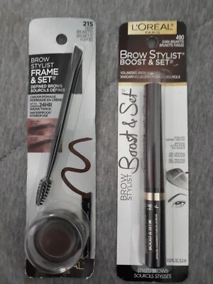 Combo Loreal Brow Stylist Boost & Set Mascara and Frame& Set Cream Deep Brunette - Image 1 of 2