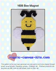 Patrón o kit de lona de plástico imán de abeja - Imagen 1 de 1