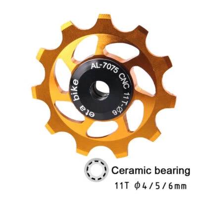 2 PIEZAS Bicicleta MTB 11T Aluminio Cojinete Cerámico Rueda Jockey Desviador Trasero Polea# Foto 1 de 4