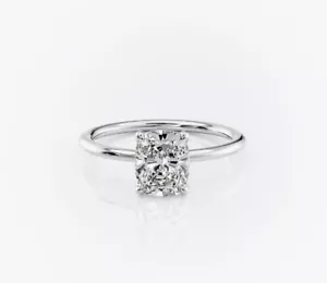 4.00 Elongated Cushio Lab Grown Diamond IGI Certified E VS1 with 14 KT Gold Ring - Picture 1 of 11