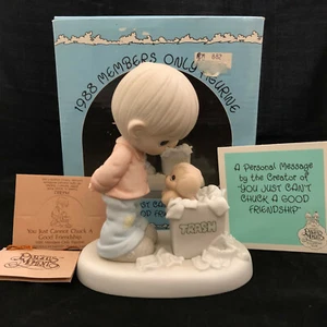 Vintage Precious Moments You Just Can't Chuck A Good Friendship Figurine w/Box - Picture 1 of 12