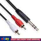 Dual RCA to 1/4 TRS Audio Cable 6.35mm Stereo to 2 RCA Phono Male Y Cable 1.5m