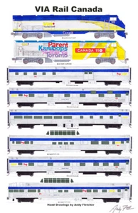 Póster VIA Rail The Canadian 11""x17"" firmado por Andy Fletcher - Imagen 1 de 1