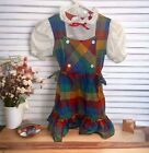 Sharlyn Vintage Girls SIZE 6x Dress multicolor rainbow bows ruffles