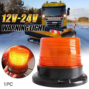 UK 12V/24V LED Amber Recovery Warning Strobe Flashing Magnetic Beacon Light Lamp - Picture 1 of 11
