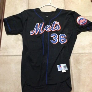 1998-1999 JERSEY USADO EN EL JUEGO GREG MCMICHAEL NEW YORK METS NEGRO ALT RUSSEL 46 - Imagen 1 de 13