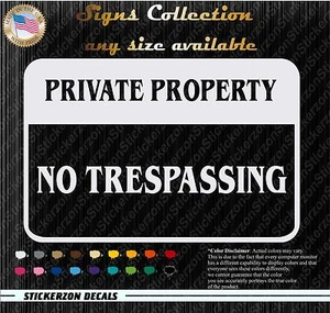 Privatgrundstück Kein Betreten Sicherheit Auto Haus Fenster Aufkleber Sticker Schild - Bild 1 von 6
