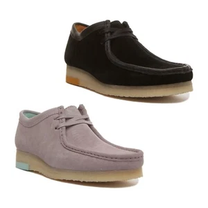 CLARKS ORIGINALS Wallabee Uomo Bicolore Occhiello Mocassino Nero Misura UK 7 - - Foto 1 di 13