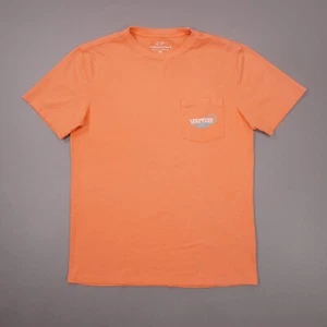 Vineyard Vines Fishing Hook Graphic Pocket T Shirt Mens XS Orange Cotton EUC - Picture 1 of 9