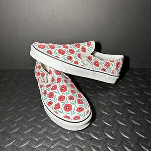 VANS Slip-On Sneakers California Poppy Flowers US Women’s Size 8 1/2 Rare No Box