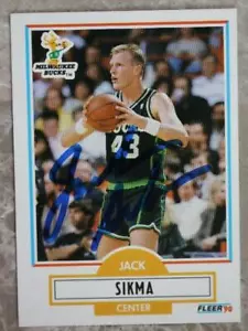 Tarjeta de baloncesto Fleer Seattle Supersonics Star Jack Sikma autografiada 1990-91 -- - Imagen 1 de 1