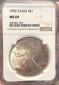 1992 MS69 American Silver Eagle NGC Label