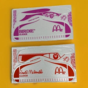 Planeador de espuma de poliestireno McDonalds 1983 Ronald y Birdie sin perforar - Imagen 1 de 7