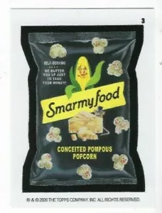 2020 Topps Wacky Packages SETTIMANA DI LUGLIO 1 Card #3 SMARMY FOOD con Ludlow Back nm+ - Foto 1 di 2
