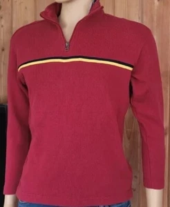 GAP Junior's Burgundy Pullover Sweater 3/4 Zip Long Slve 100% Cotton Sz L (10) - Picture 1 of 22