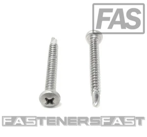 (50) #8 x 1 1/2 Stainless Steel Phillips Pan HD Self Drilling Tapping TEK Screws - Picture 1 of 4