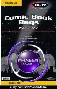 BCW Golden Comic Bags Non-Sealing & BCW Boards (05 BAGS & 05 BOARDS COMBO) - Bild 1 von 3