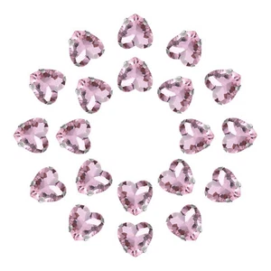 20Pcs Heart Sew on Rhinestone, 10x10mm Glass Rhinestones (Pink) - Picture 1 of 7
