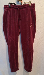 Air Jordan Burgundy Jumpman Velour Velvet Drop Crotch Jogger Pants Mens Size L - Picture 1 of 14